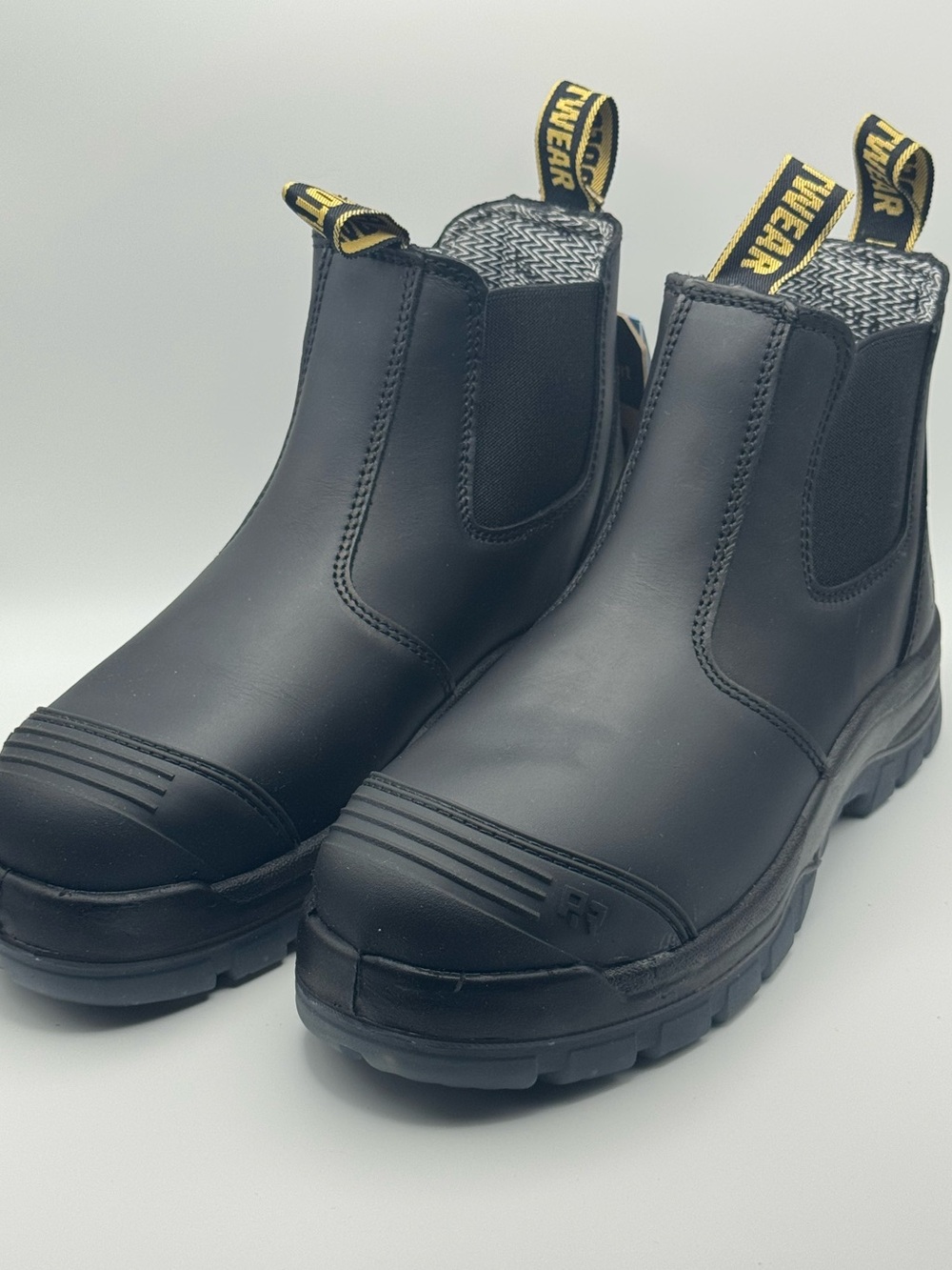 ROCKROOSTER Mens 6 Inch Steel Toe, Pull On Safety Leather Chelsea Boot US 7